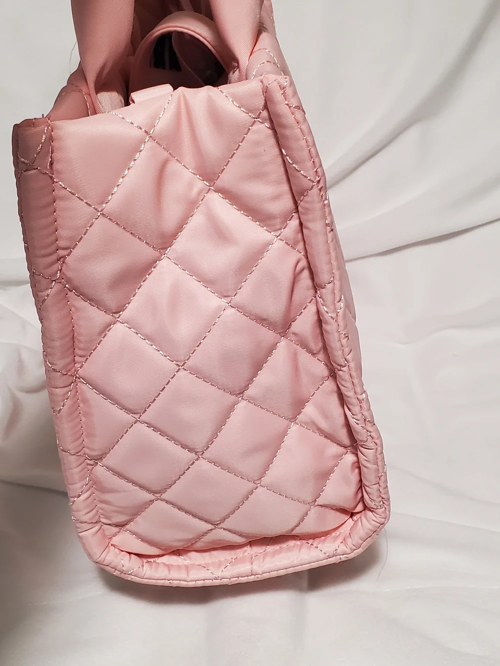Quilted Pink Heart Tote Bag